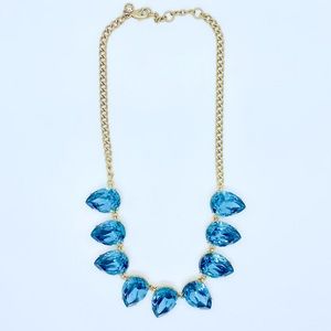 J. Crew Statement Necklace Blue Stone Teardrop